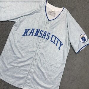 Kansas City Royals  Jersey #9‎ Men's XL Promo Gray Away Papa Johns MLB